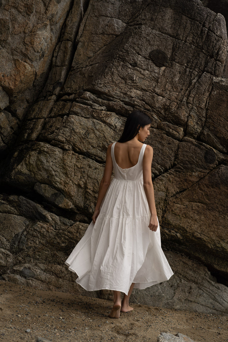 Flowy Long Sleeve Short White Dress Chloe Dress- White The Roster Clothing Flowy Long Sleeve Short White Dress Chloe Dress- White The Roster Clothing