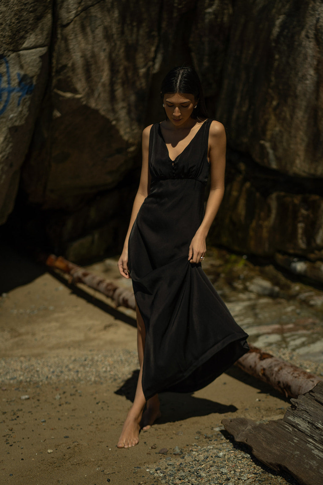 Jake Slip Dress- Black The Roster Clothing Jake Slip Dress- Black The Roster Clothing