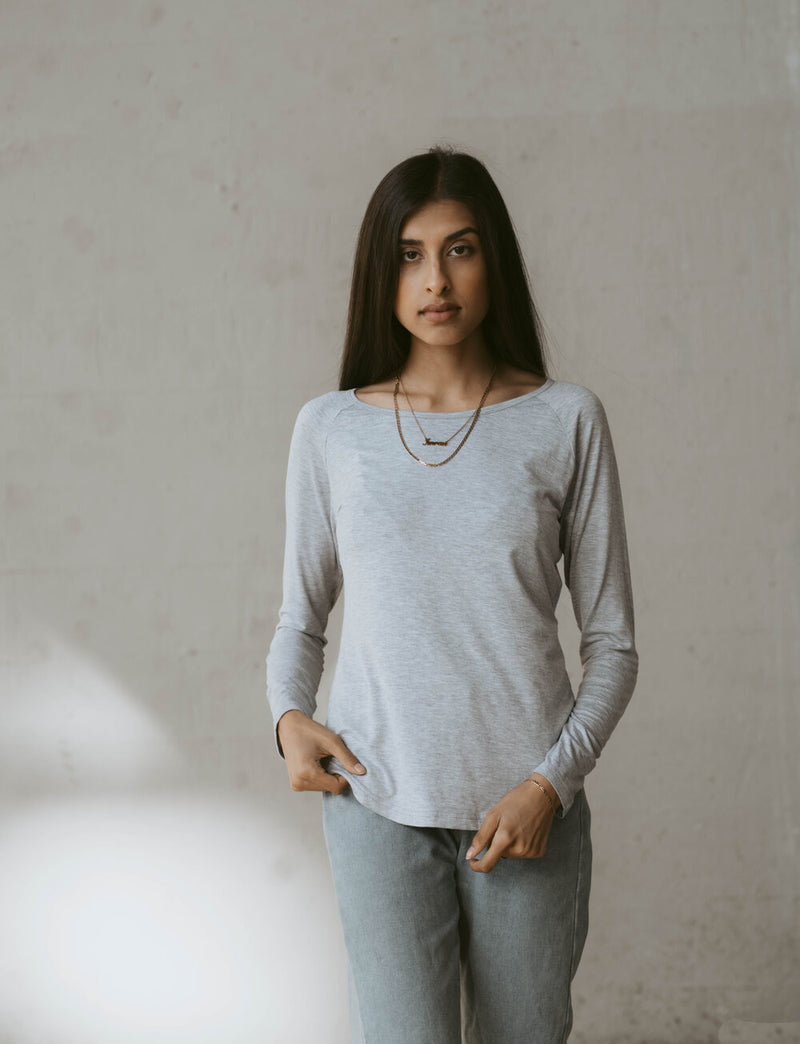 Light Grey Long Sleeve Women's Shirt