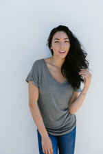 Women's grey v-neck t-shirt