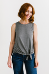 Collect Beautiful Moments Tie Tank- Stone Grey