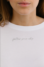 Follow Your Why Box Tee- White