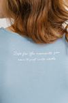 Live for the Moments you Can't put Into Words- Tie Tank Ocean Blue